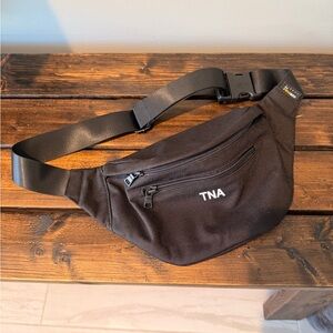 TNA Black Waist Bag with Front Zips